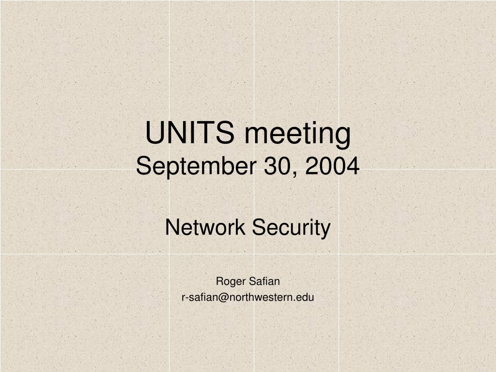 units meeting september 30 2004