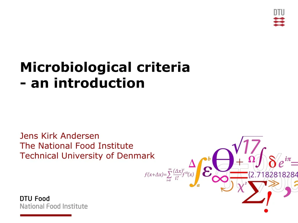microbiological criteria an introduction