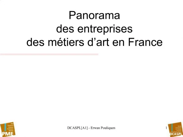 Panorama des entreprises des m tiers d art en France