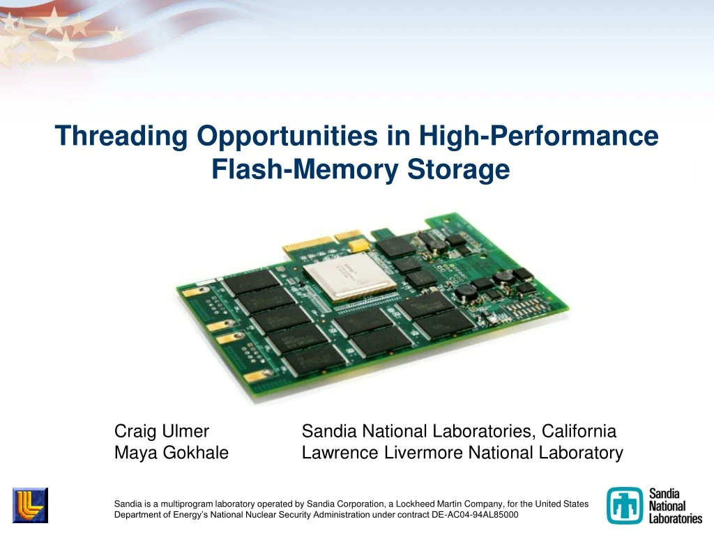 threading opportunities in high performance flash memory storage