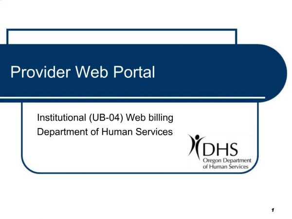 Provider Web Portal