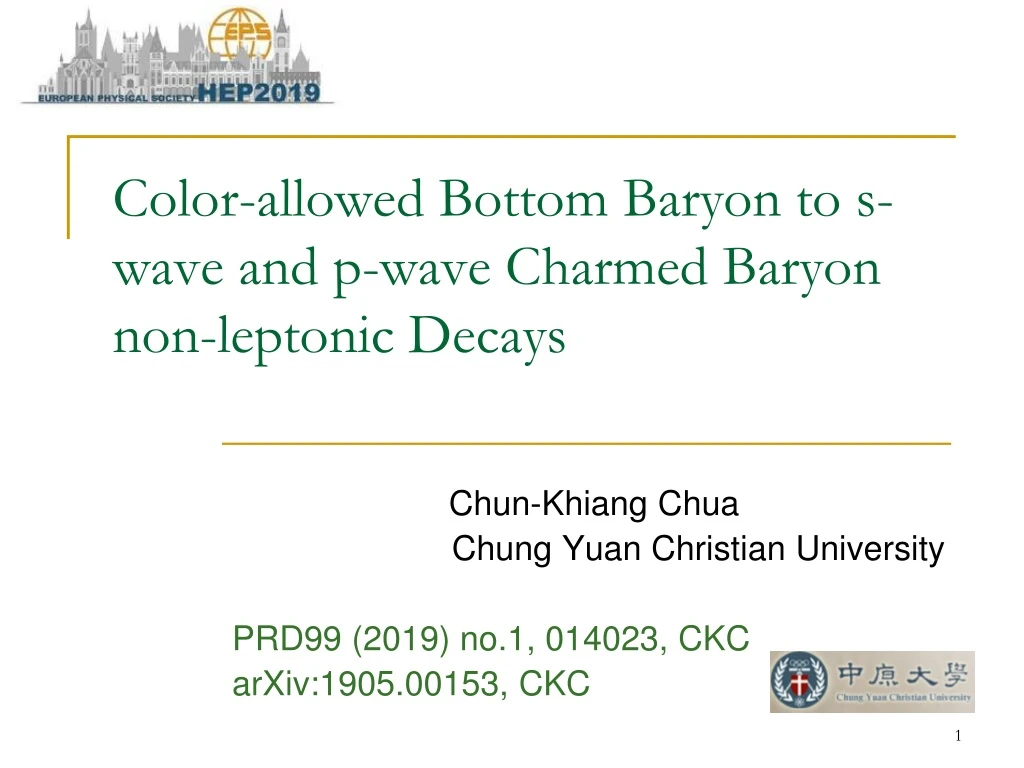color allowed bottom baryon to s wave and p wave charmed baryon non leptonic decays
