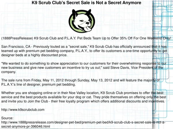 K9 Scrub Club's Secret Sale is Not a Secret Anymore