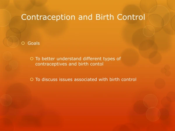 Contraception and Birth Control