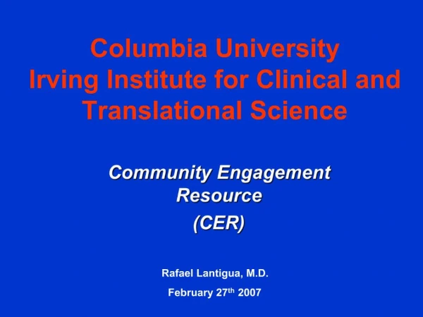 Columbia University Irving Institute for Clinical and Translational Science