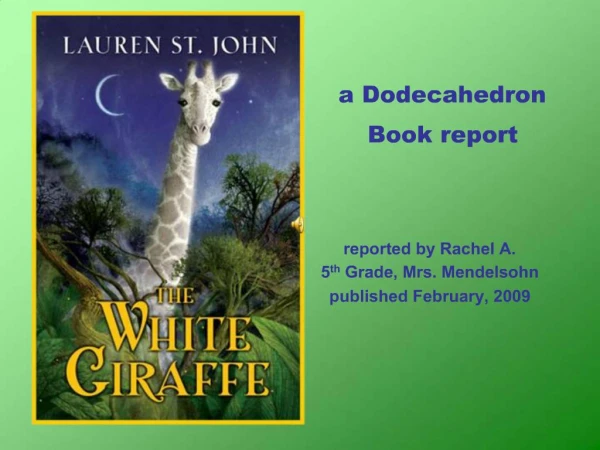 A Dodecahedron Book report