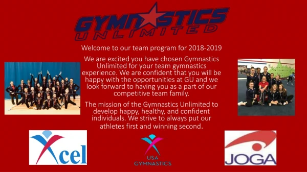 Welcome to our team program for 2018-2019