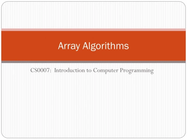 Array Algorithms