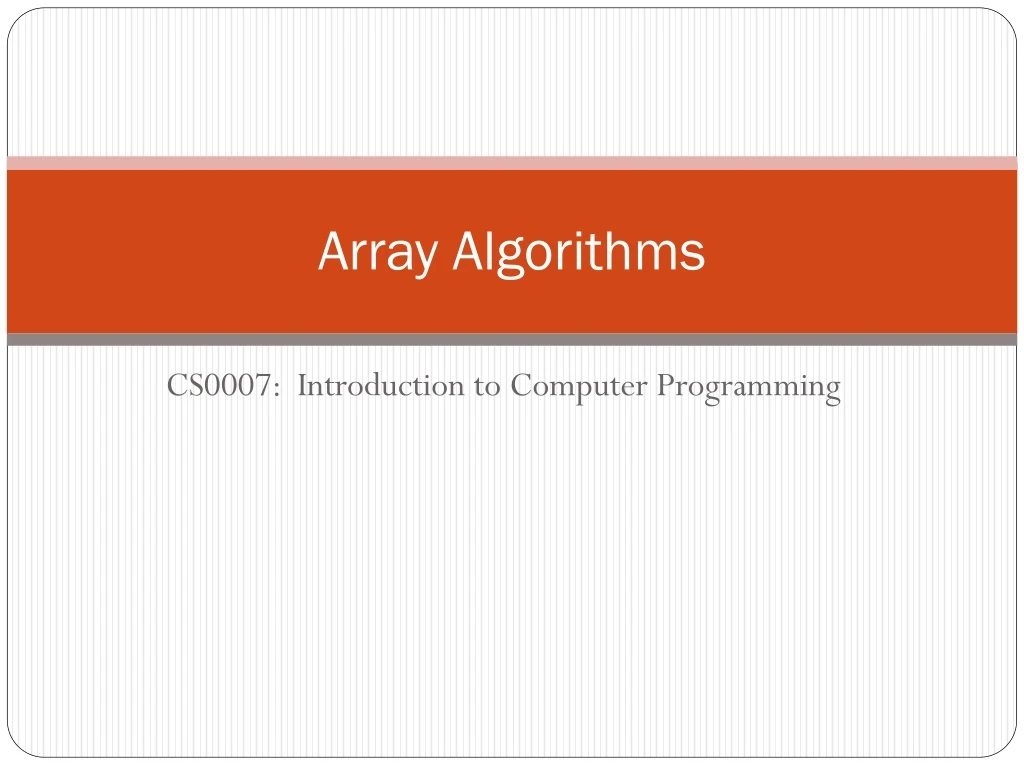 array algorithms