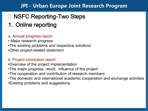 JPI - Urban Europe Joint Research Program