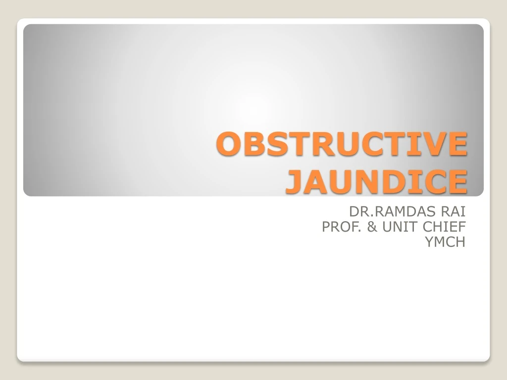 obstructive jaundice