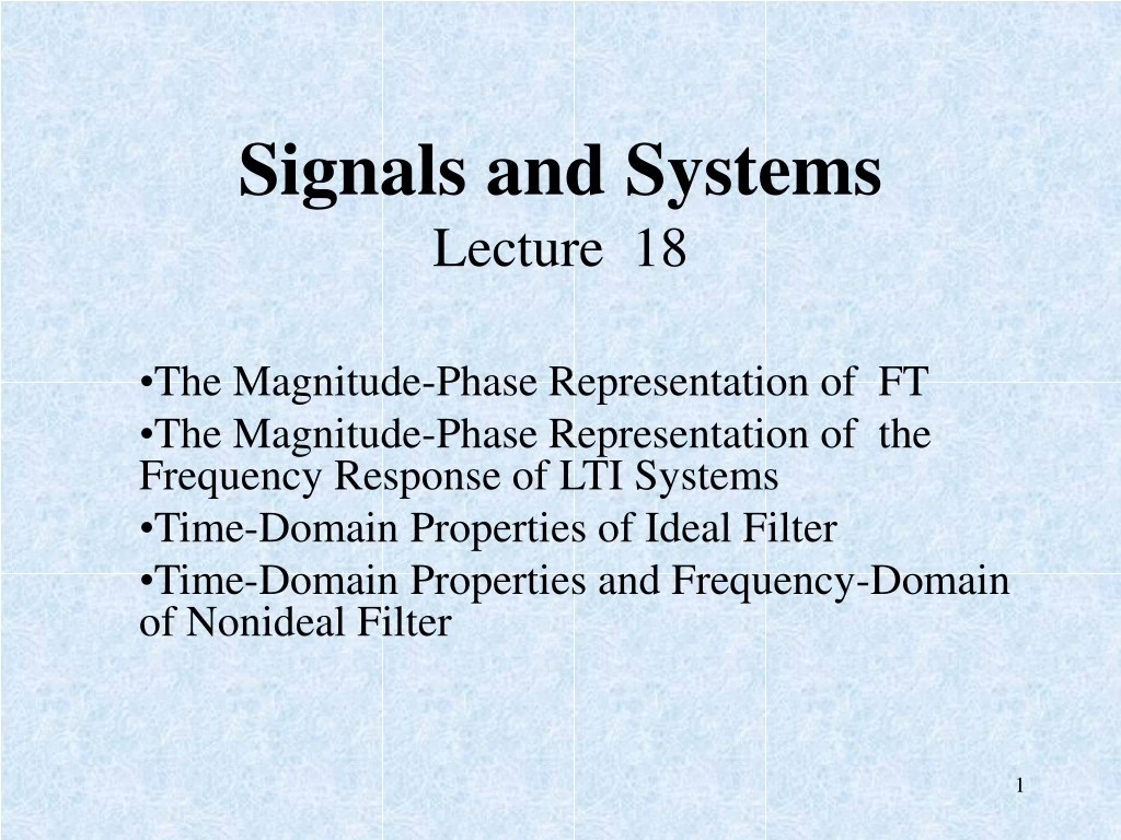 signals and systems lecture 18