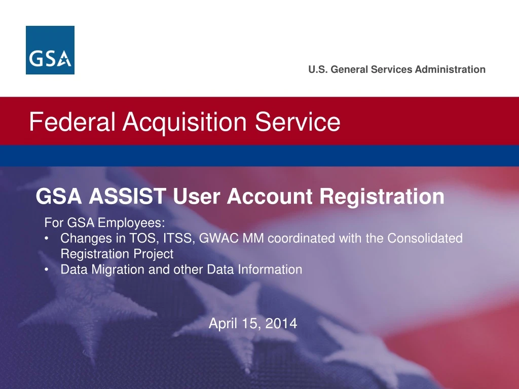 gsa assist user account registration