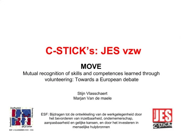 C-STICK s: JES vzw