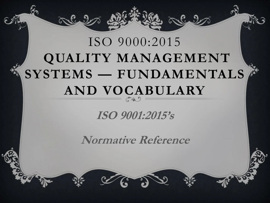iso 9000 2015 quality management systems fundamentals and vocabulary