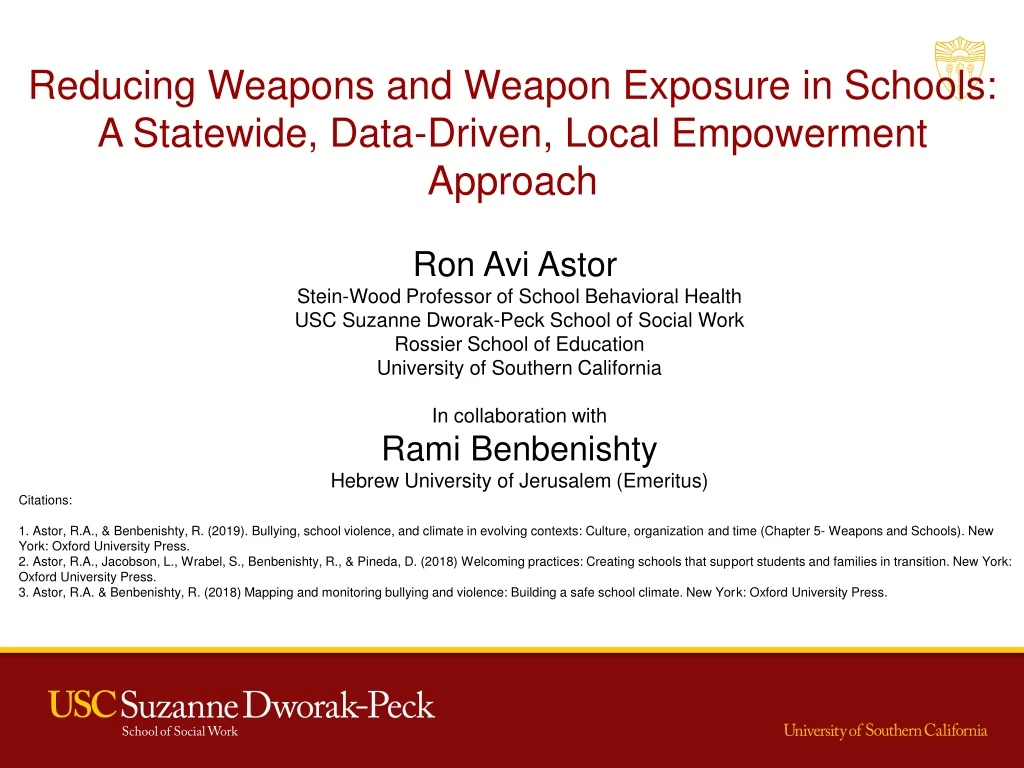 reducing weapons and weapon exposure in schools
