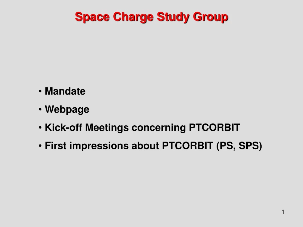 space charge study group