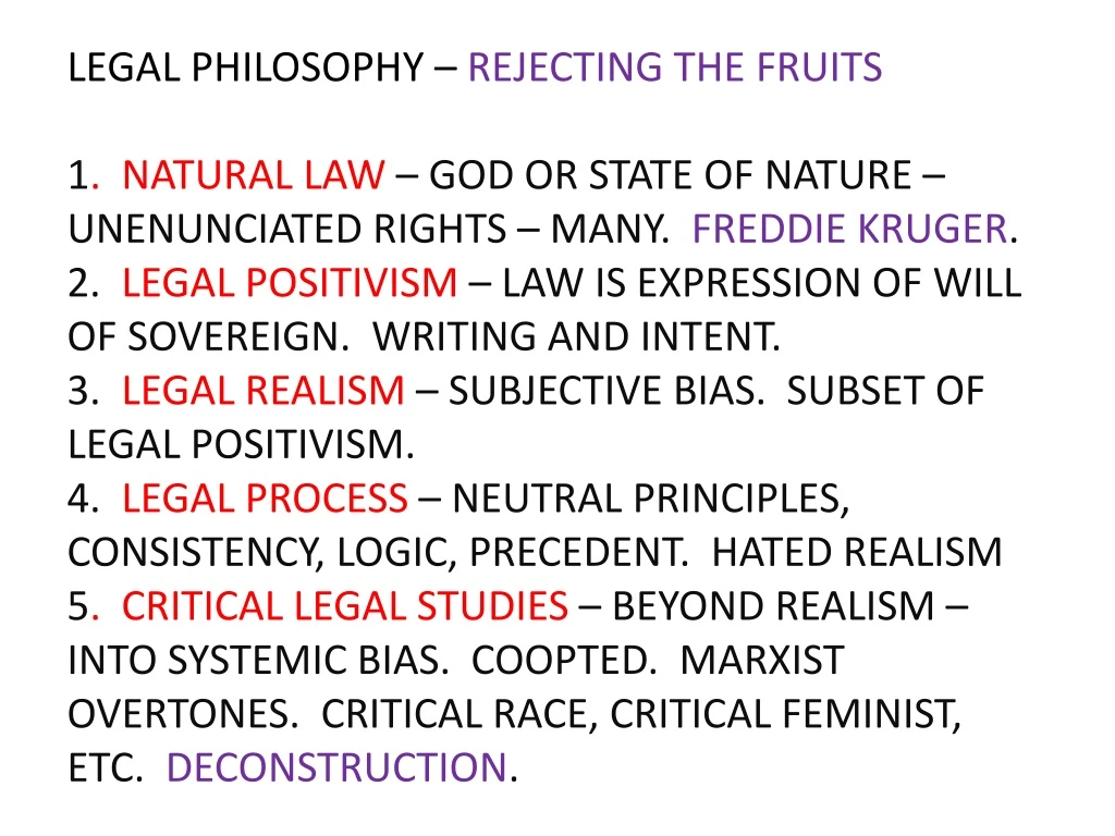 legal philosophy rejecting the fruits 1 natural