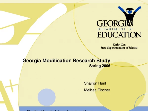 Georgia Modification Research Study Spring 2006