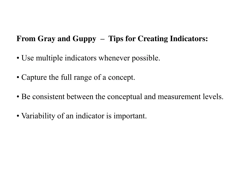 from gray and guppy tips for creating indicators