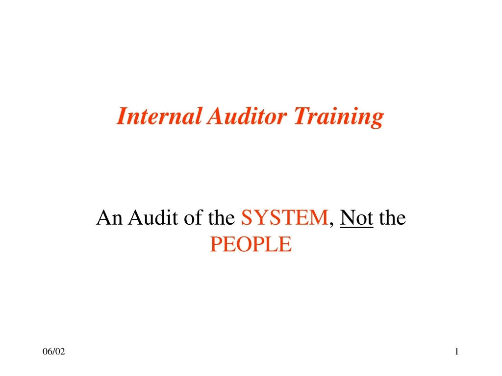 internal auditor training