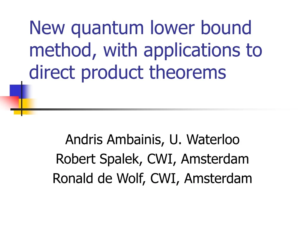 new quantum lower bound method with applications to direct product theorems