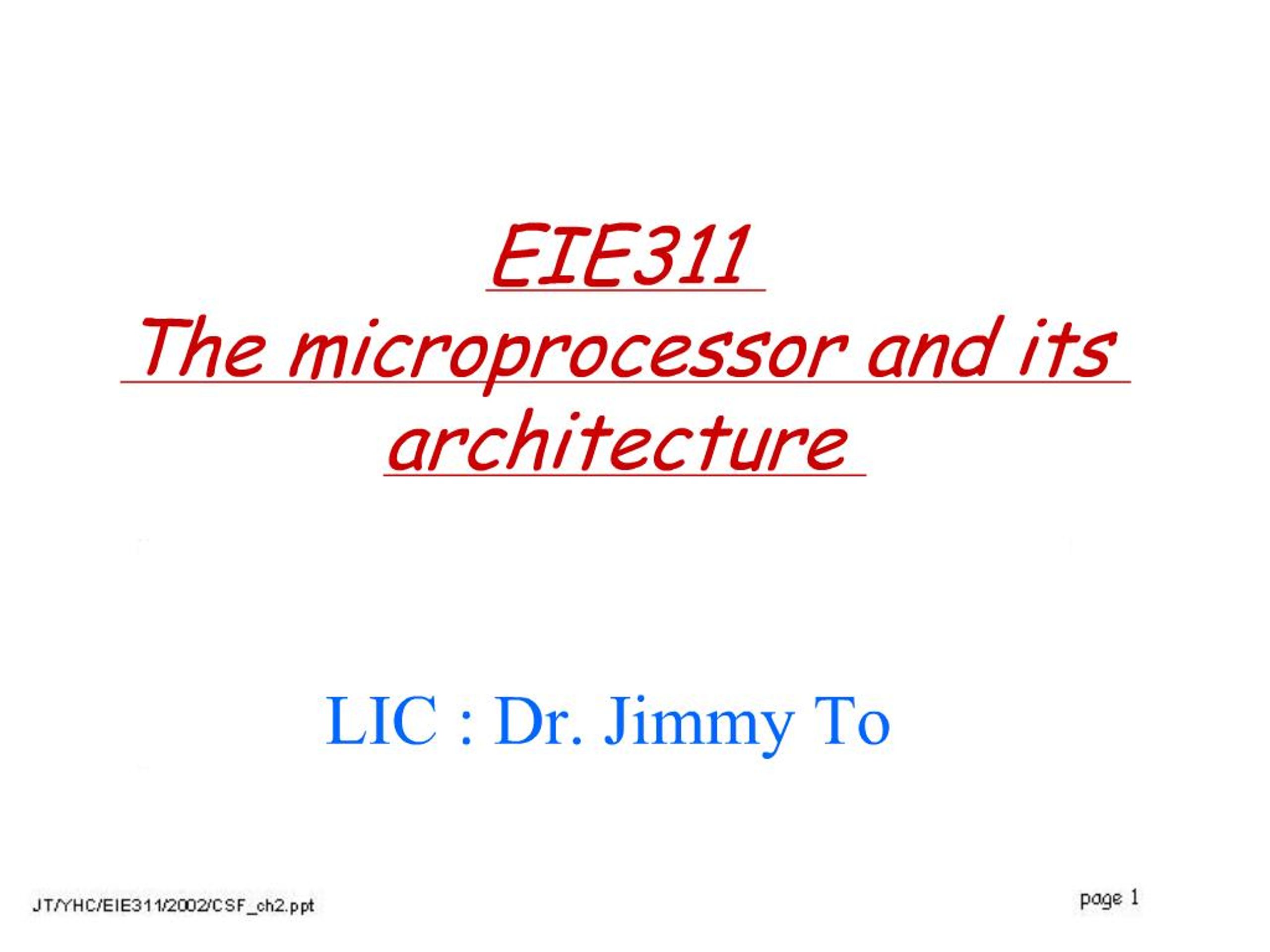 ppt - picojava microprocessor architecture powerpoint... PPT - EIE311 The microprocessor and its architecture PowerPoint ...