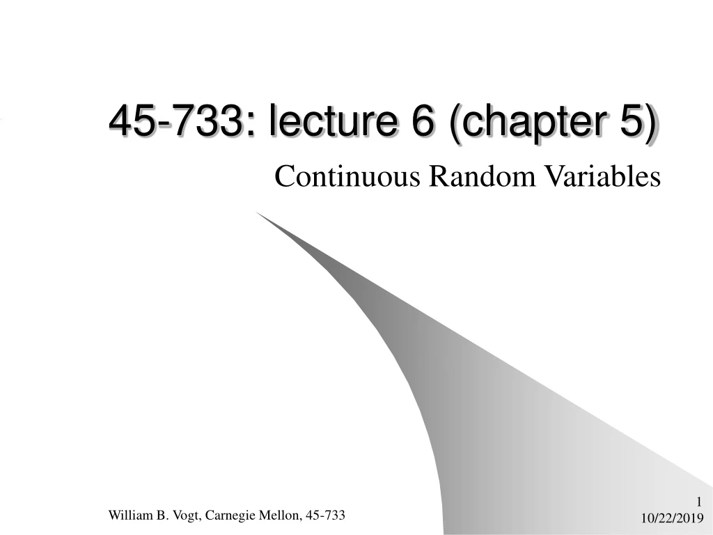 45 733 lecture 6 chapter 5
