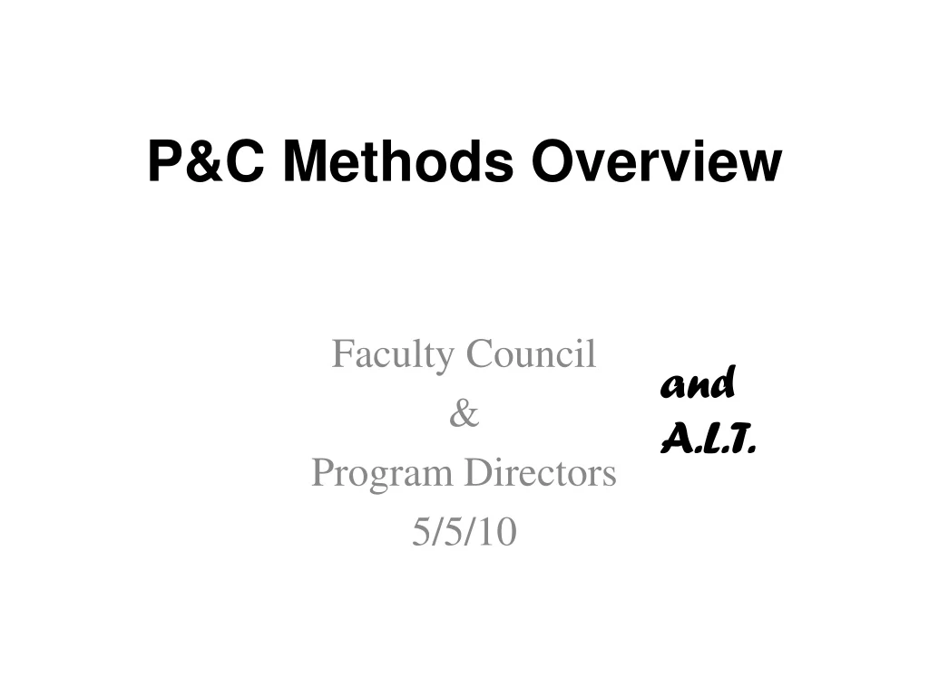 p c methods overview