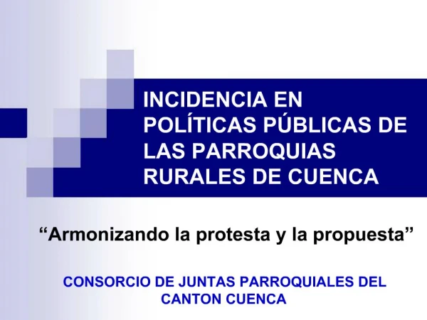INCIDENCIA EN POL TICAS P BLICAS DE LAS PARROQUIAS RURALES DE CUENCA