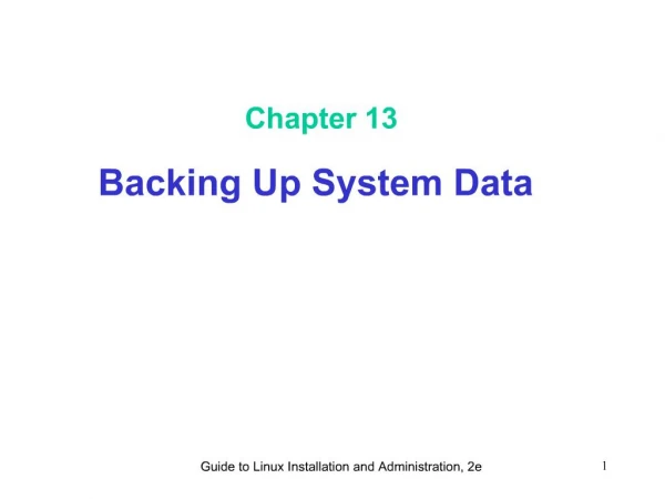 Backing Up System Data