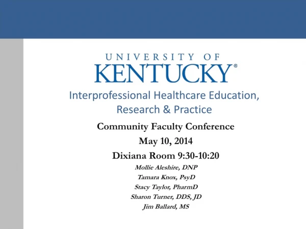 Interprofessional Healthcare Education, Research &amp; Practice