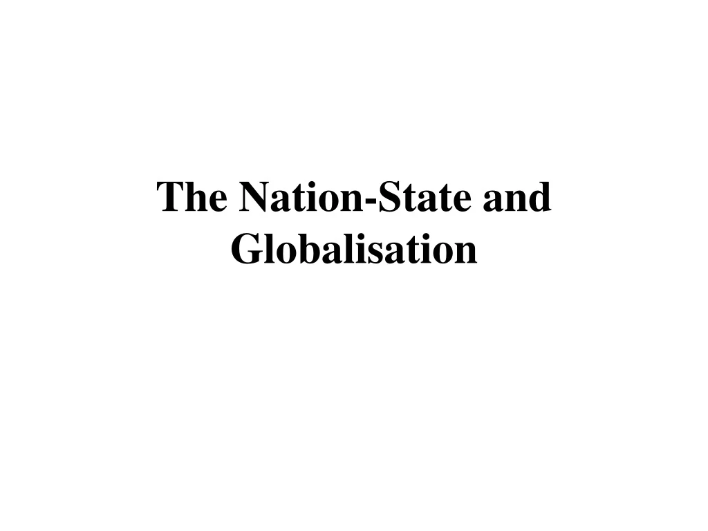 the nation state and globalisation