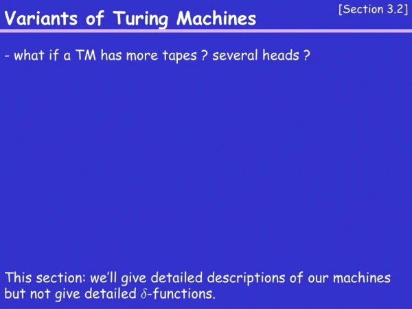 Variants of Turing Machines