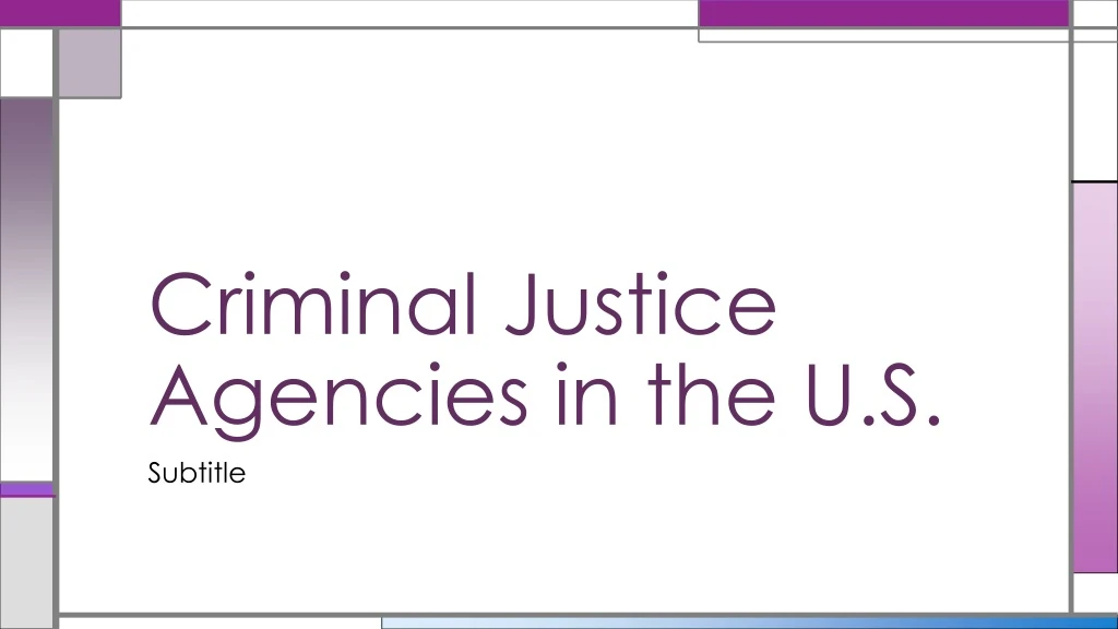 criminal justice agencies in the u s