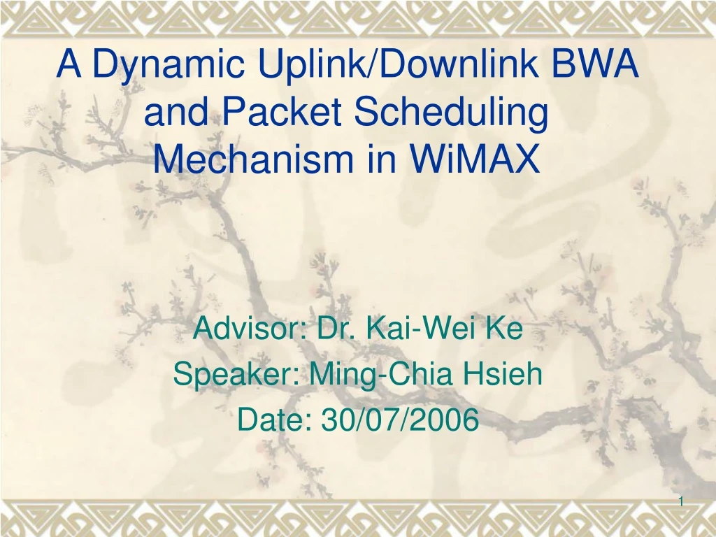 a dynamic uplink downlink bwa and packet scheduling mechanism in wimax