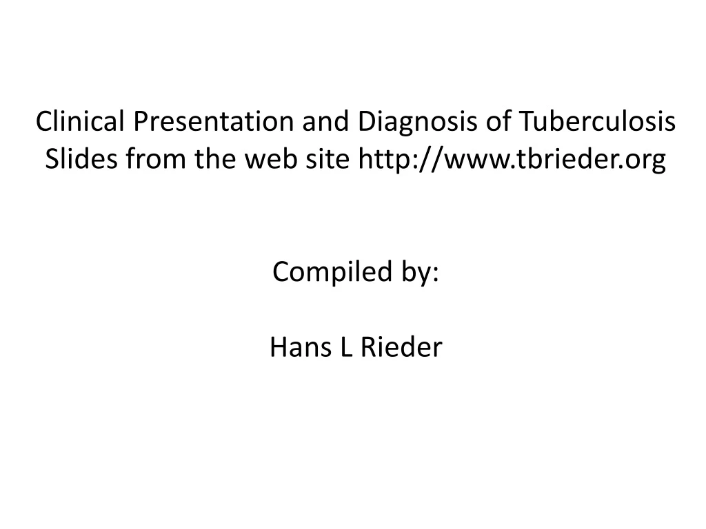clinical presentation and diagnosis