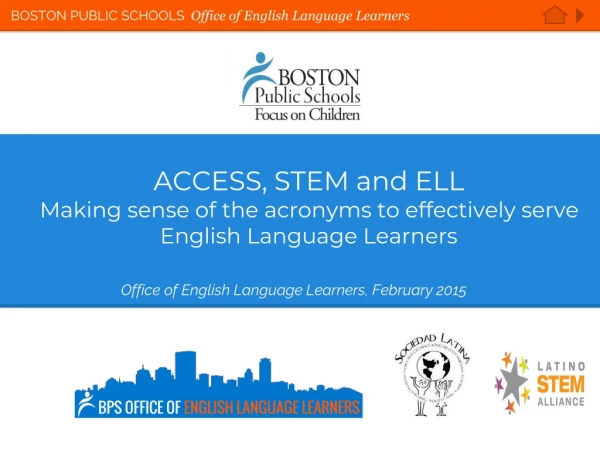 ACCESS, STEM and ELL Making sense of the acronyms to effectively serve English Language Learners