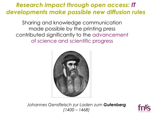Johannes Gensfleisch zur Laden zum Gutenberg (1400 – 1468)