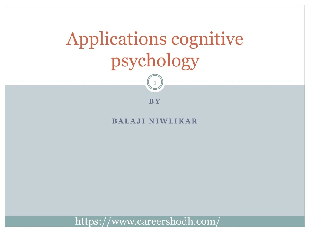 applications cognitive psychology