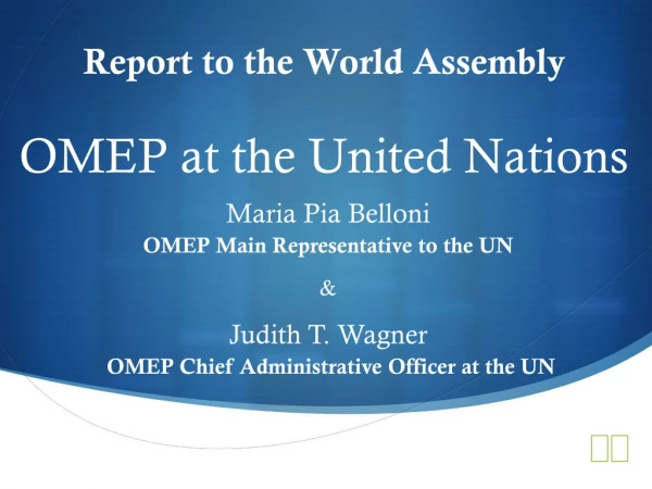 Report to the World Assembly