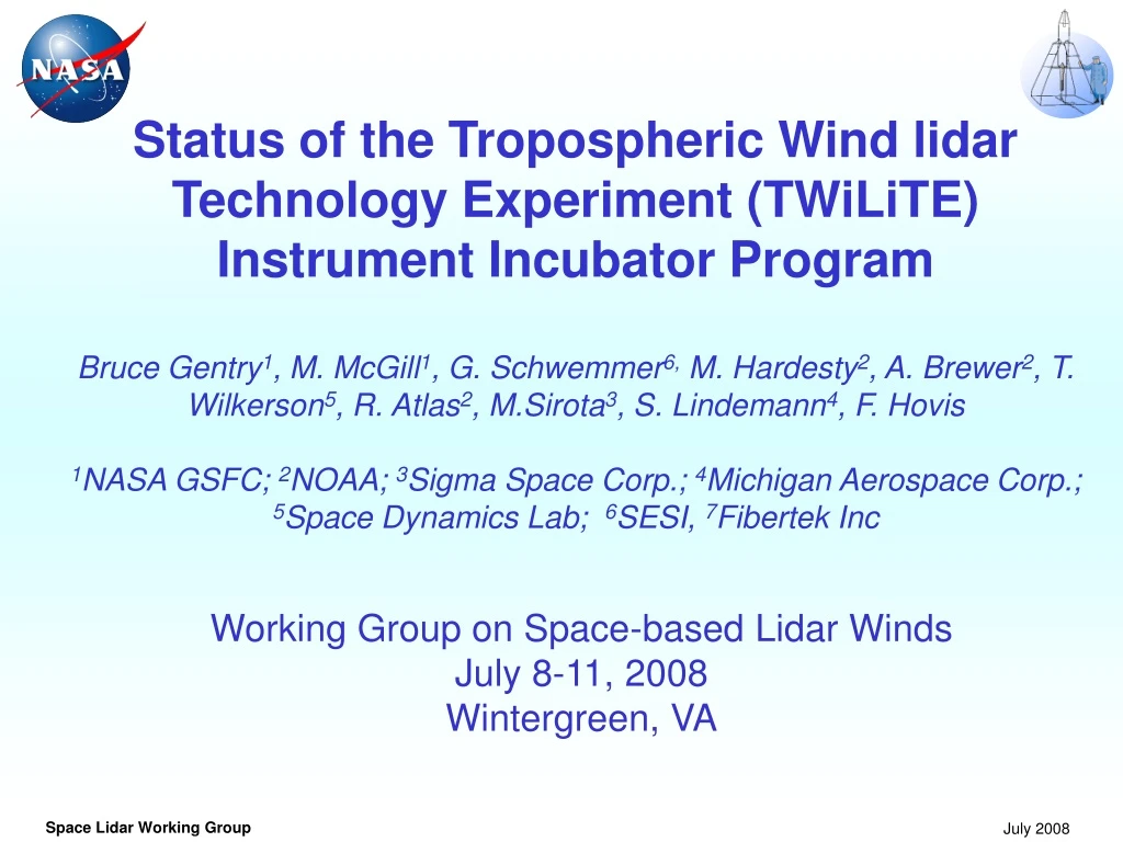 status of the tropospheric wind lidar technology