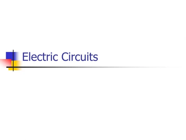 Electric Circuits