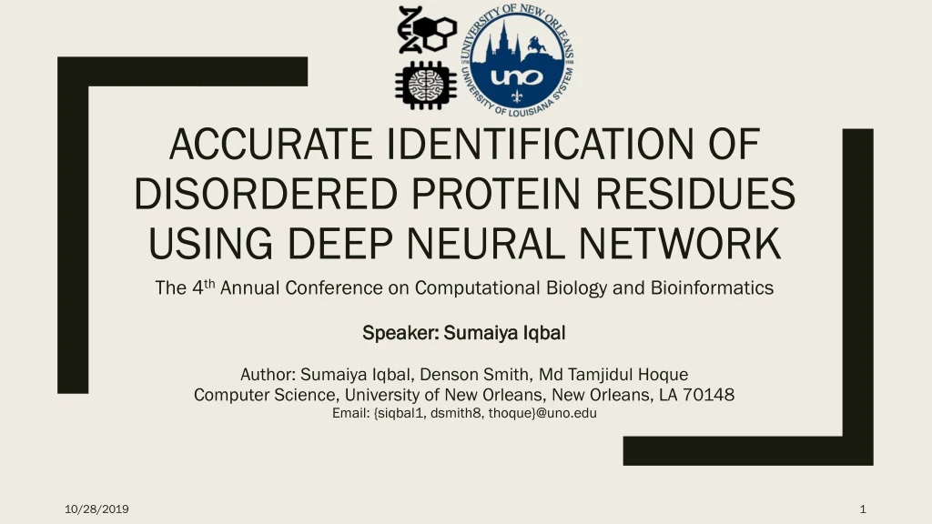 accurate identification of disordered protein residues using deep neural network