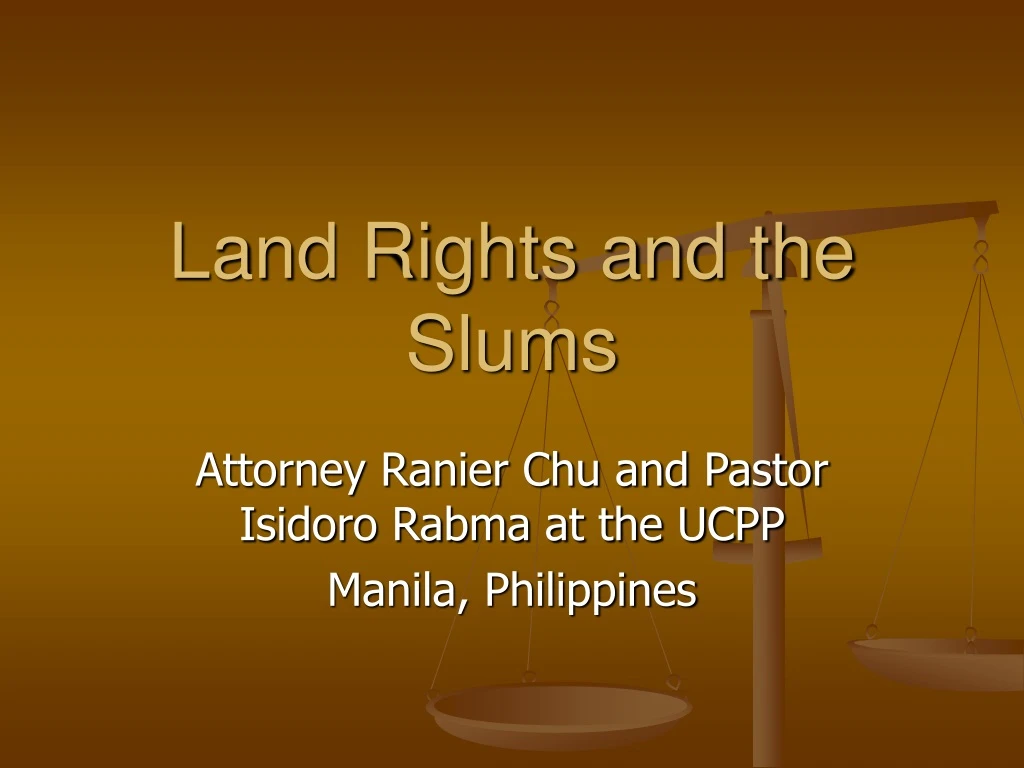 land rights and the slums