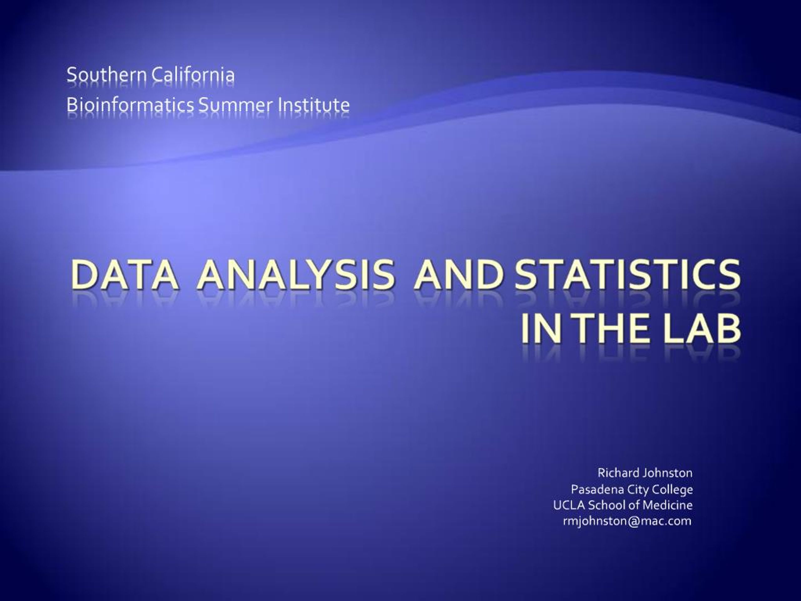 PPT - Data Analysis and Statistics in the Lab PowerPoint Presentation ...