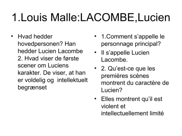 1.Louis Malle:LACOMBE,Lucien