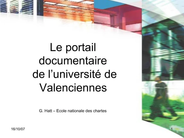 Le portail documentaire de l universit de Valenciennes G. Hatt Ecole nationale des chartes