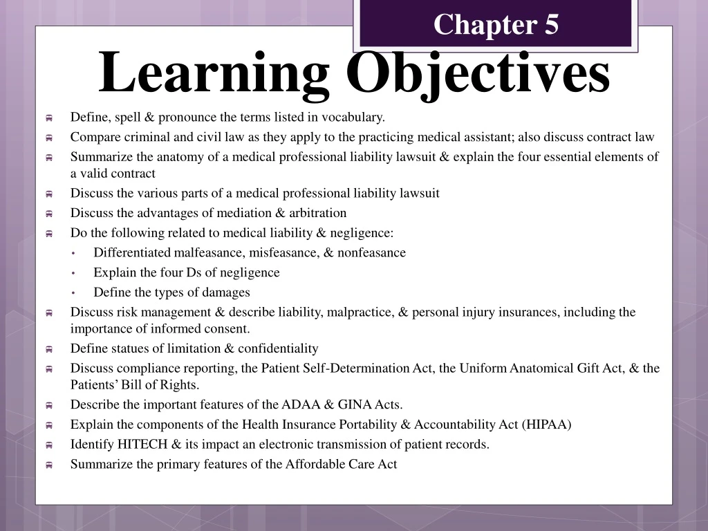 learning objectives