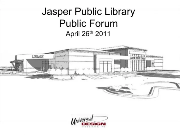 Jasper Public Library Public Forum April 26th 2011